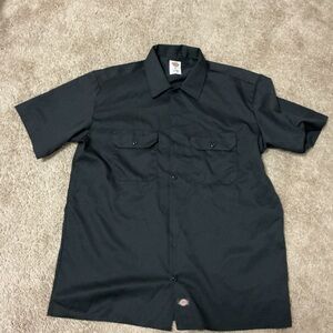 Dickies Black Button-Up Work Shirt